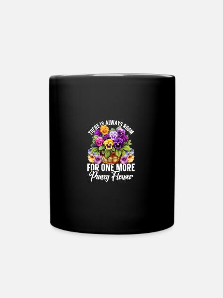 Graines de pensée Pensées pour l’extérieur Fleur de pensée - Mug uni - noir