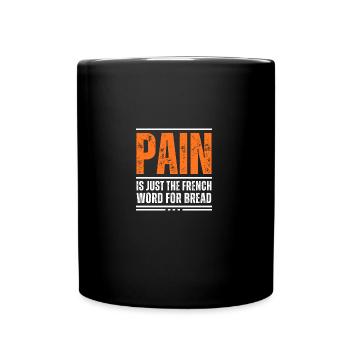 Pain Funny Running Workout Marathon - Full Colour Mug - black - Front