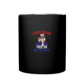 Drapeau américain Vintage Biden gratuit le mercredi - Mug uni - noir - Devant