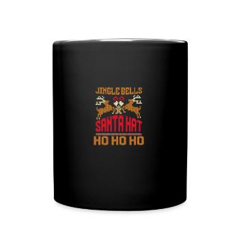 Christmas Santa's Here Jolly Elf Oh Oh Oh - Tasse einfarbig - Schwarz - Vorne