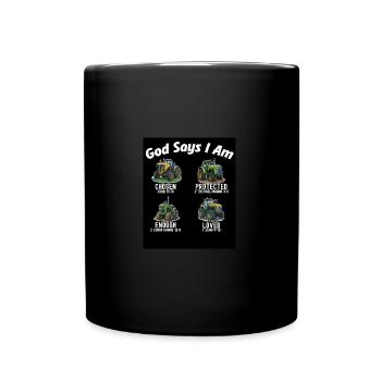 Dieu dit que je suis tracteur camion bambin enfants ferme - Mug uni - noir - Devant