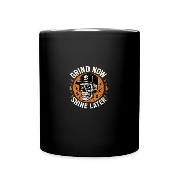 Toujours fatigué Jamais cassé Crâne Hustle Grind Argent - Mug uni - noir - Devant