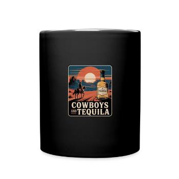 Cow-boys et tequila pour les femmes - Mug uni - noir - Devant