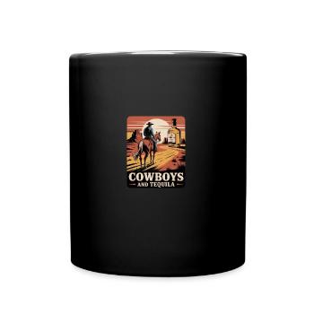 Cow-boys et tequila pour les femmes - Mug uni - noir - Devant