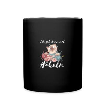 Ich Geh Dann Mal Häkeln Katze - Tasse einfarbig - Schwarz - Vorne