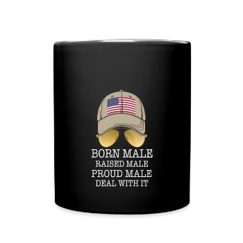 Homme né mâle élevé - Mug uni - noir - Devant