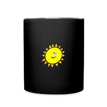 soleil heureux avec le visage - Mug uni - noir - Devant