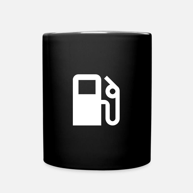 Zapfsäule | Weiß | Geschenkidee - Tasse einfarbig - Schwarz