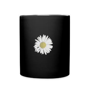 Gänseblümchen - Tasse einfarbig - Schwarz - Vorne