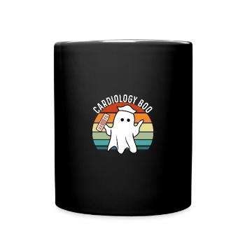 Vintage Halloween Ghost Cardiology Boo Nursing Fun - Tasse einfarbig - Schwarz - Vorne