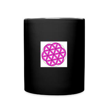 Blume des Lebens pink - Tasse einfarbig - Schwarz - Vorne