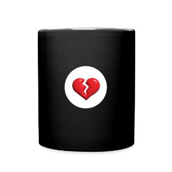 Glücksbärchis,kostüm,herz, zerbrochen - Tasse einfarbig - Schwarz - Vorne