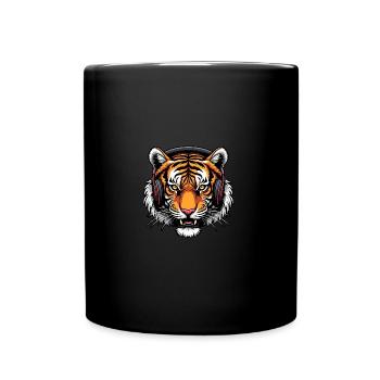 Tiger Animal Graphic Musik Kopfhörer Art Tiger - Tasse einfarbig - Schwarz - Vorne
