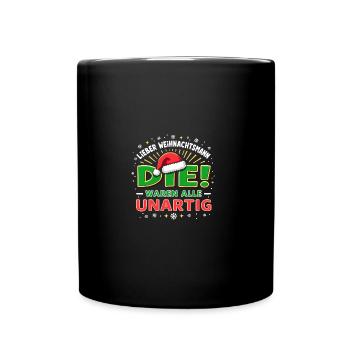 Weihnachts Shirt Weihnachtsmann Weihnachten - Tasse einfarbig - Schwarz - Vorne