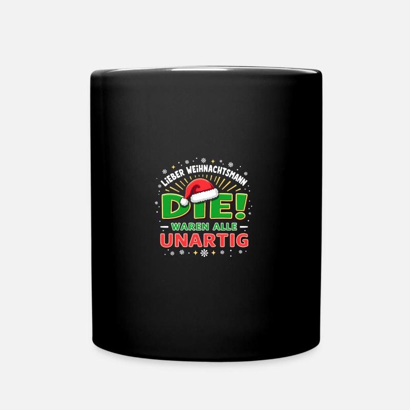 Weihnachts Shirt Weihnachtsmann Weihnachten - Tasse einfarbig - Schwarz