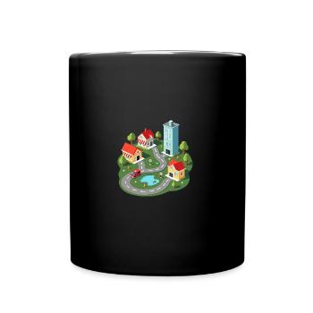 Auto Spielmatte - Vatertag mit Autos - Tasse einfarbig - Schwarz - Vorne
