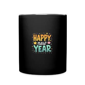 Happy New Year Halloween Design for Ladies - Full Colour Mug - black - Front