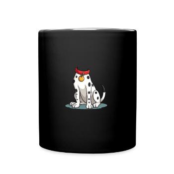 Dalmatiner Kostüm Hundebesitzer Fasching - Tasse einfarbig - Schwarz - Vorne