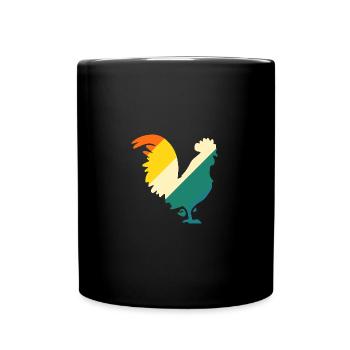Chicken Rooster - Full Colour Mug - black - Front
