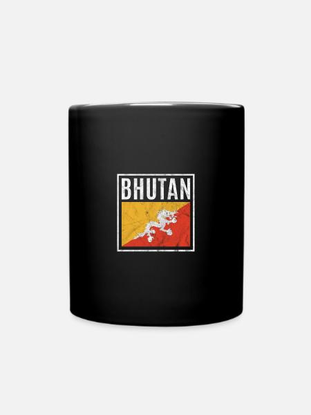 Bhutan - Tasse einfarbig - Schwarz