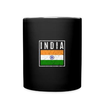 Indien - Tasse einfarbig - Schwarz - Vorne