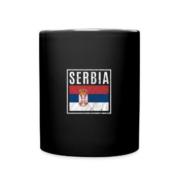 Serbien - Tasse einfarbig - Schwarz - Vorne