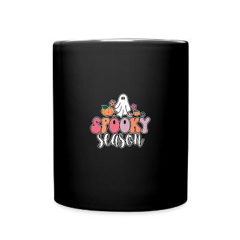 Spooky Season Pumpkin Spider Ghosts Halloween - Full Colour Mug - black - Front