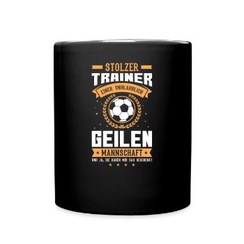 Fußballtrainer Trainer Geschenk - Tasse einfarbig - Schwarz - Vorne