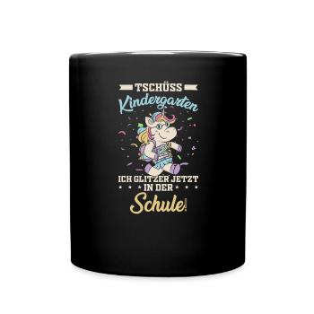 Einschulung erster Schultag Schulanfang - Tasse einfarbig - Schwarz - Vorne