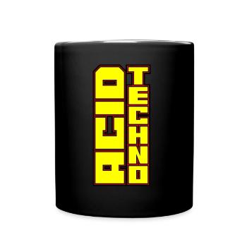 Acid Techno | Acidcore | We Love Acid Techno Red R - Full Colour Mug - black - Front