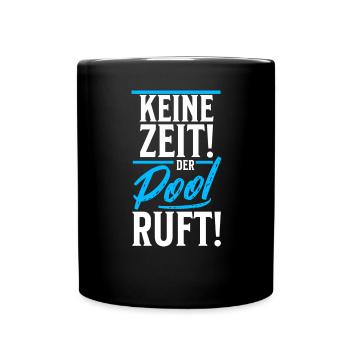 Planschbecken Swimmingpool Pool Schwimmen Geschenk - Tasse einfarbig - Schwarz - Vorne