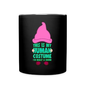 C’est mon costume humain Je suis un cadeau d’amoureux des gnomes - Mug uni - noir - Devant