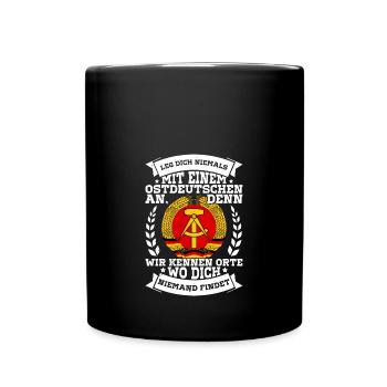 Ostdeutschland Wappen DDR GDR Ossi - Tasse einfarbig - Schwarz - Vorne