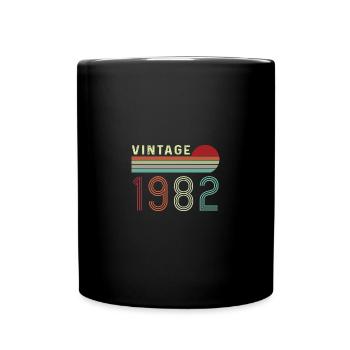 1982 Jahrgang geboren Vintage Geburtstag Retro - Tasse einfarbig - Schwarz - Vorne