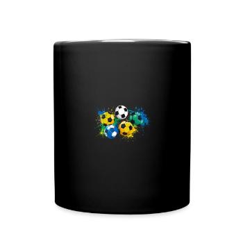 Football,Balls,Colorful,Graffiti,Painting, illustration - Full Colour Mug - black - Front