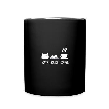 CATS BOOK COFFEE - Full Colour Mug - black - Front