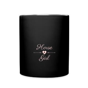 Conception de cheval fille - Mug uni - noir - Devant