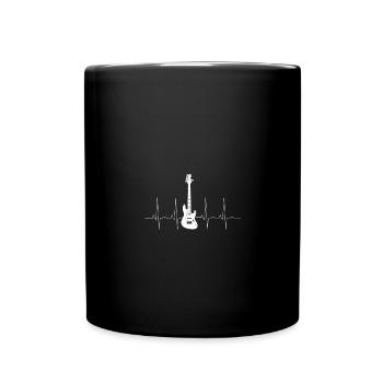 battement de coeur guitare basse - Mug uni - noir - Devant