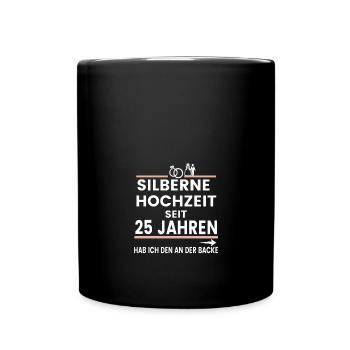 Silberne Hochzeit seit 25 Jahren verheiratet - Tasse einfarbig - Schwarz - Vorne