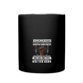 Binnenschiffer - Tasse einfarbig - Schwarz - Vorne