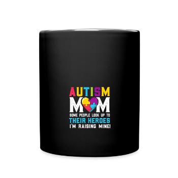 autism mom - Tasse einfarbig - Schwarz - Vorne