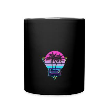 Vaporwave Aesthetic Wave - Full Colour Mug - black - Front