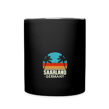 Saarland Retro Vintage Design - Tasse einfarbig - Schwarz - Vorne