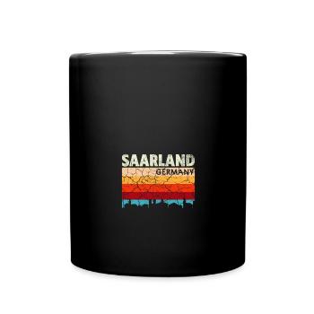 Saarland Retro Vintage Design - Tasse einfarbig - Schwarz - Vorne