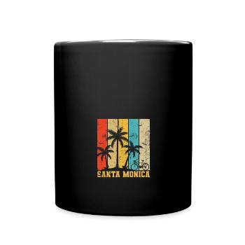Santa Monica California - Tasse einfarbig - Schwarz - Vorne