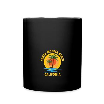 Santa Monica California - Tasse einfarbig - Schwarz - Vorne