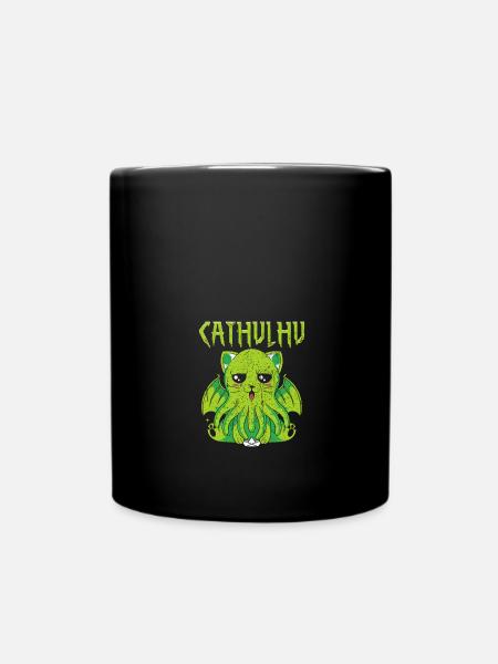 Cathulhu Spruch Design - Tasse einfarbig - Schwarz