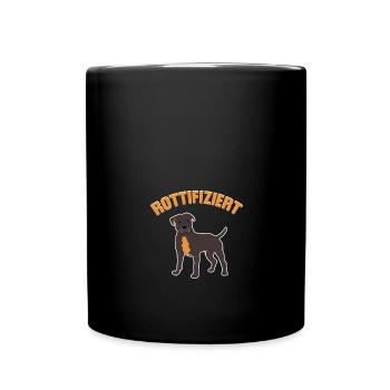 Rottifizier Rottweiler Design - Tasse einfarbig - Schwarz - Vorne