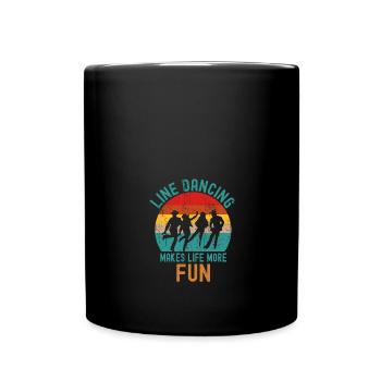 Line Dancing - Tasse einfarbig - Schwarz - Vorne