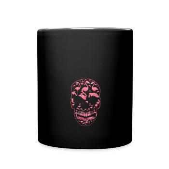 Pink Flamingo skull - Full Colour Mug - black - Front